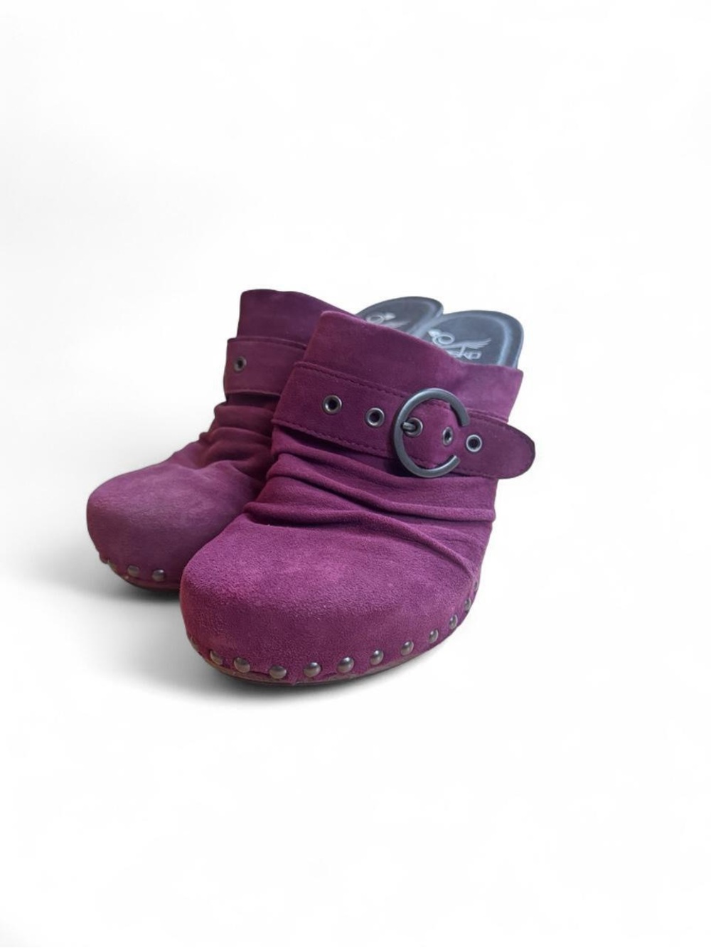 Dansko Purple Suede Mule Clogs with Buckle Accent size 37 y2k